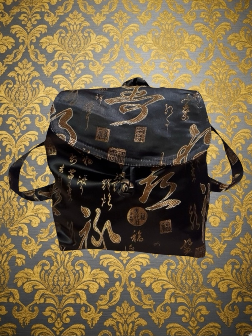 Vintage 90s Retro Goth Whimsigoth Bohemian Jacquard Festival Maximalist Backpack